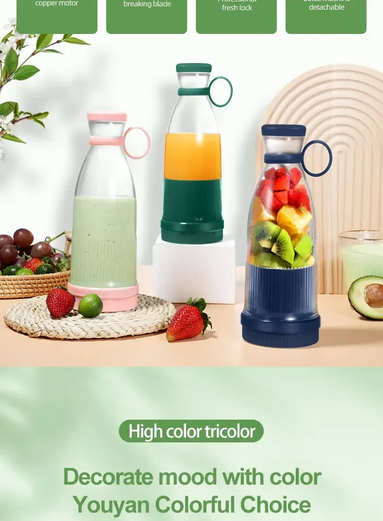 Electric Juicer Cup — 6-Blade USB Portable Blender