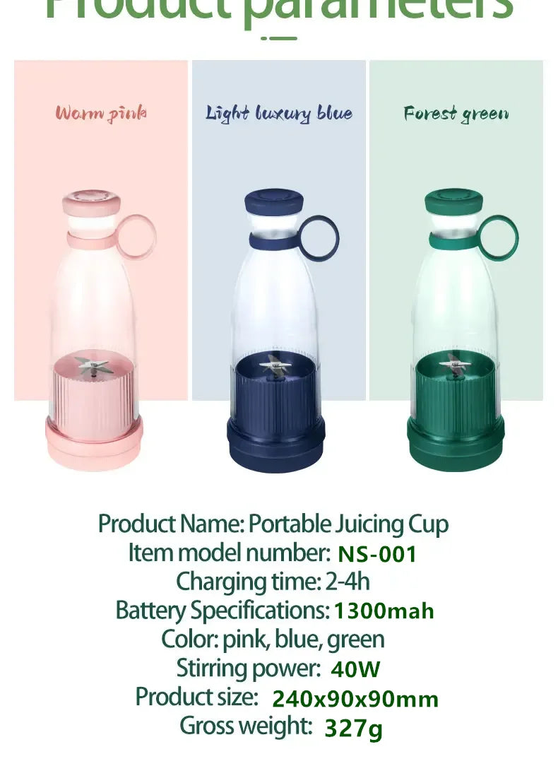 Electric Juicer Cup — 6-Blade USB Portable Blender